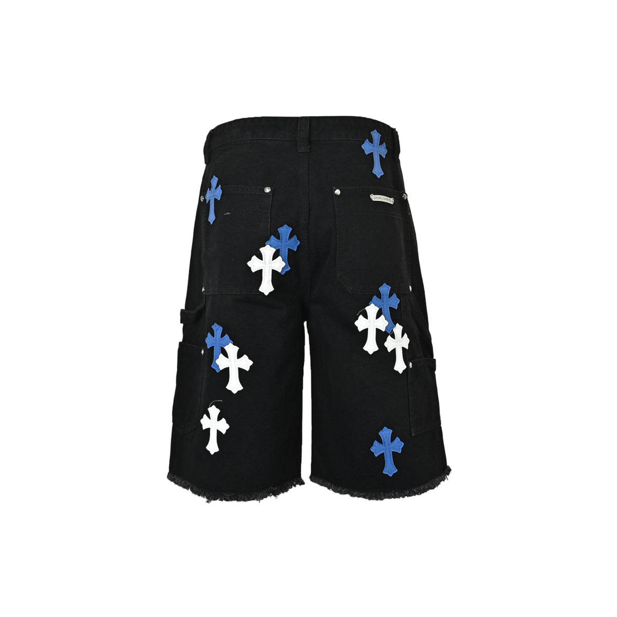 Chrome Hearts/Chrome Heart leather label cross denim shorts