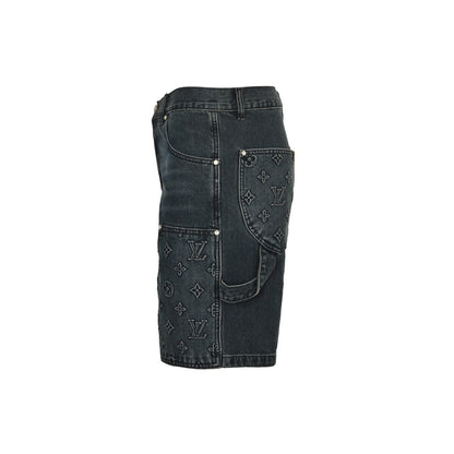 Louis Vuitton 25ss presbyopic embossed denim shorts