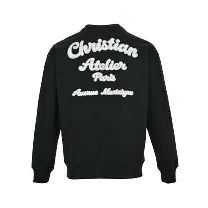 Dior 23Fw front and back signature letter embroidered crew neck sweatshirt
