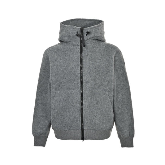 Canada Goose fleece sleeves black label emblem hooded jacket