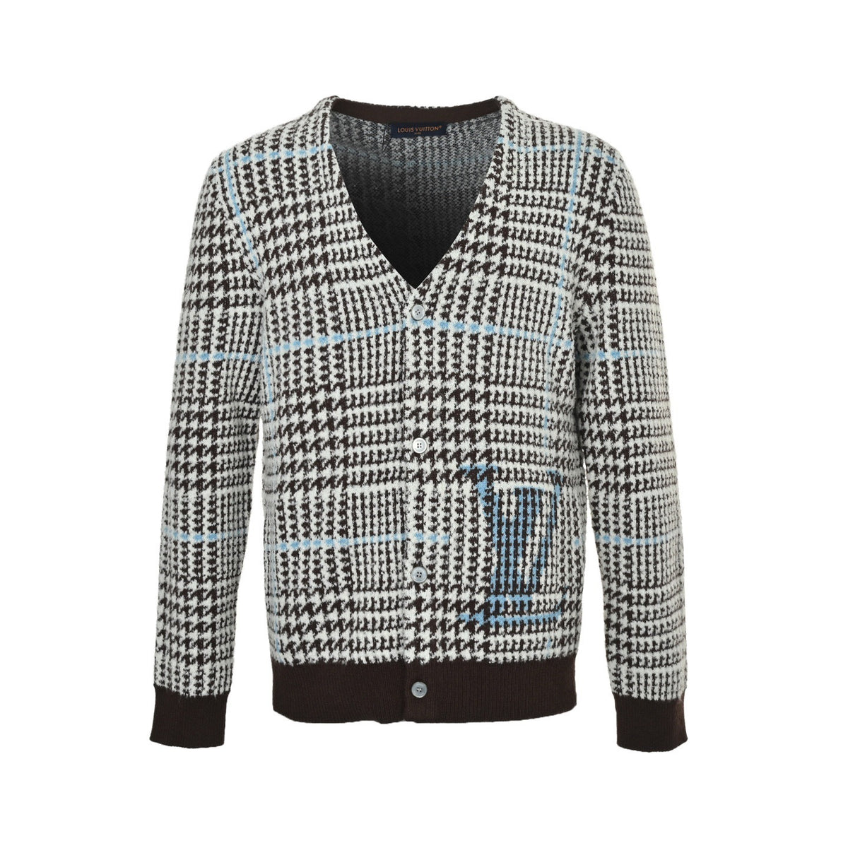 Louis Vuitton 25Fw houndstooth sweater cardigan