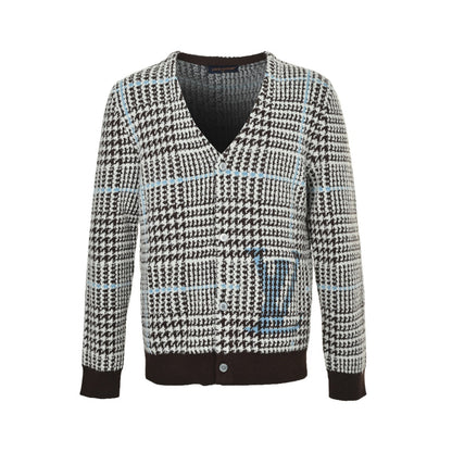 Louis Vuitton 25Fw houndstooth sweater cardigan