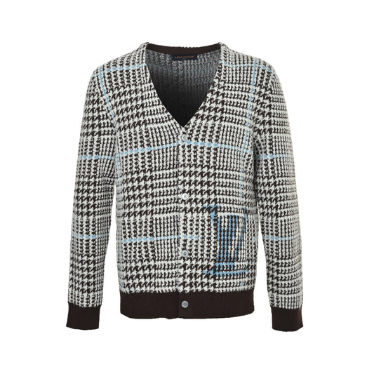 Louis Vuitton 25Fw houndstooth sweater cardigan