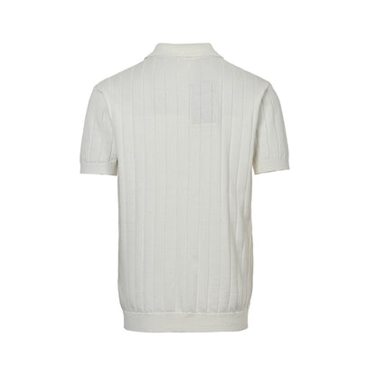 Gucci 25ss Double G jacquard cable knit Polo short sleeves