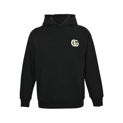 Gucci 25Fw simple double G embroidered hooded sweatshirt