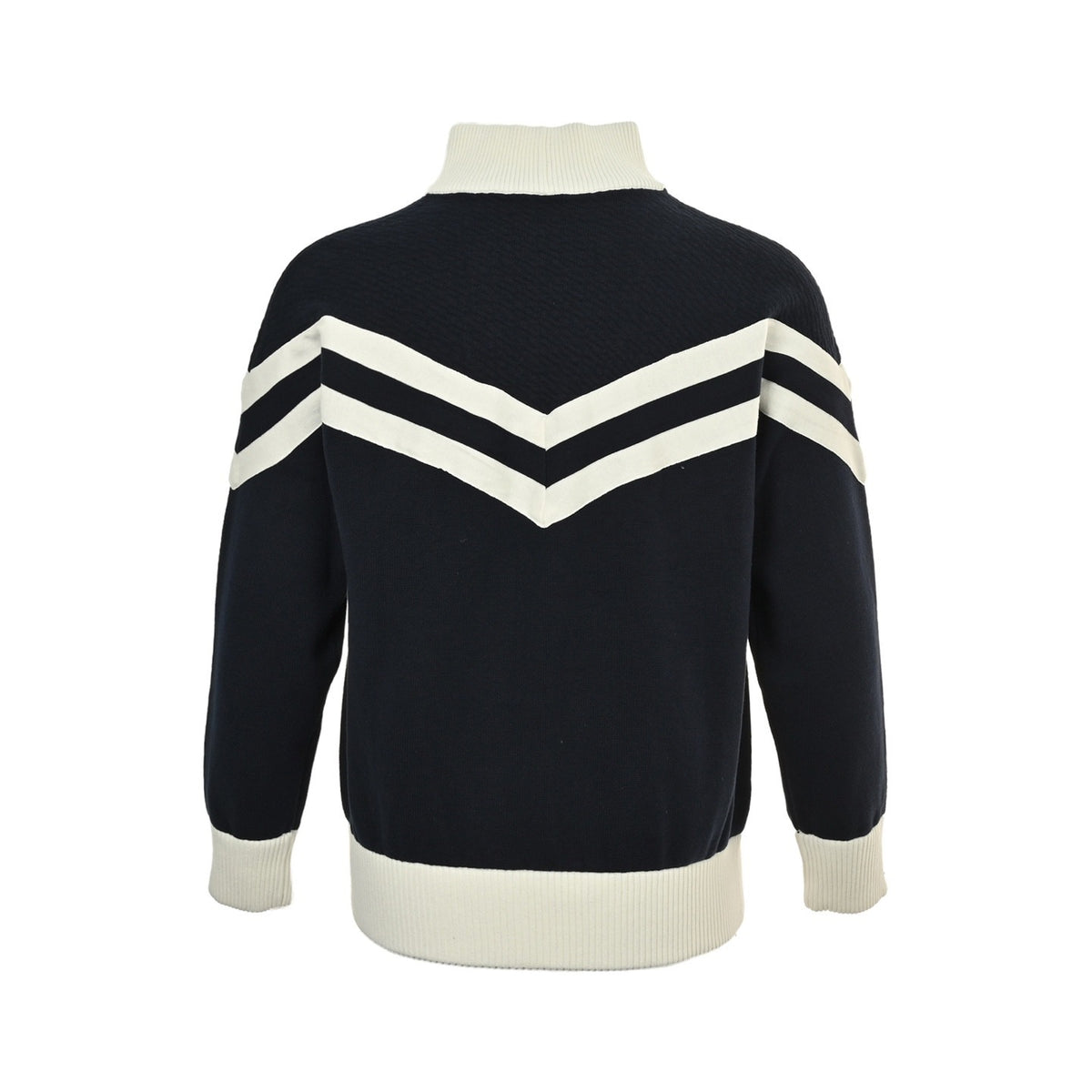 Louis Vuitton 24Fw stand collar striped contrast zipper knitted jacket