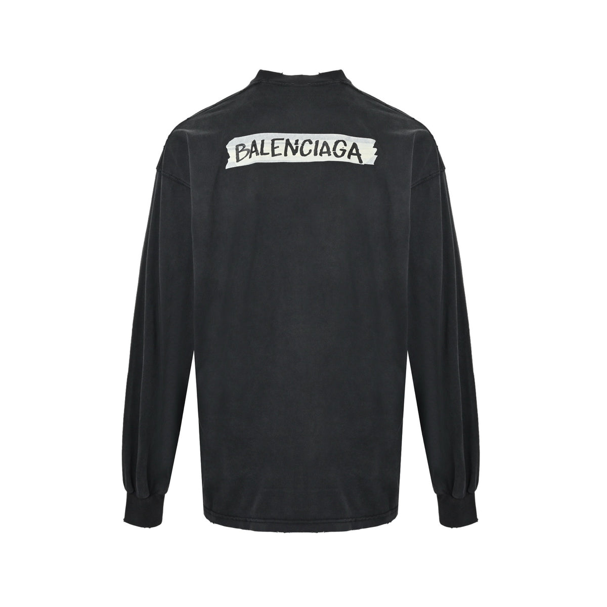 Balenciaga/Balanciaga 26ss new tape printed long-sleeved T-shirt