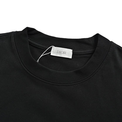 DIOR CD handwriting embroidery short-sleeved black