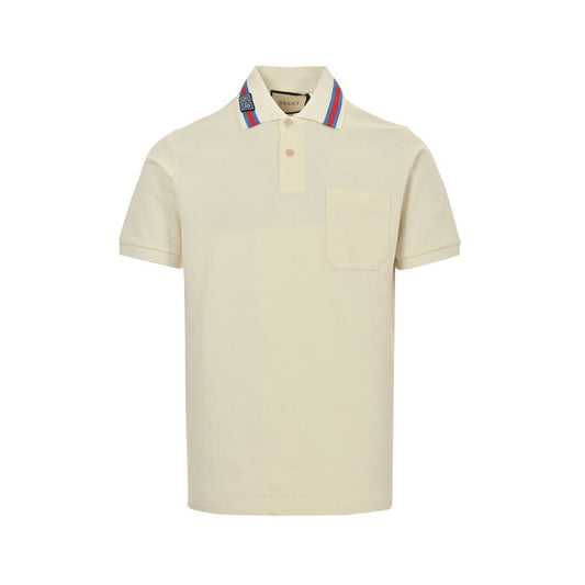 Gucci 24ss collar striped double G embroidered Polo short sleeves