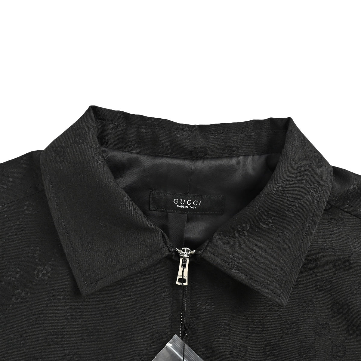 Gucci full GG jacquard zipper lapel jacket