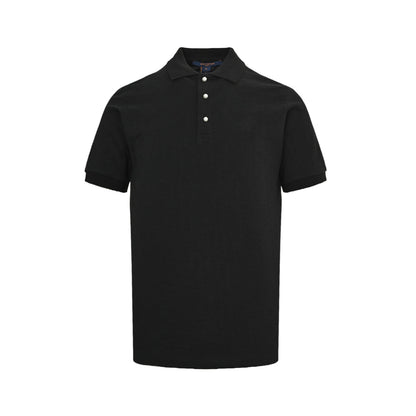 Louis Vuitton pearl button checkerboard embroidery Polo short sleeves