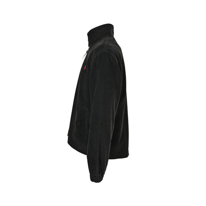Ralph Lauren embroidered horse logo suede jacket