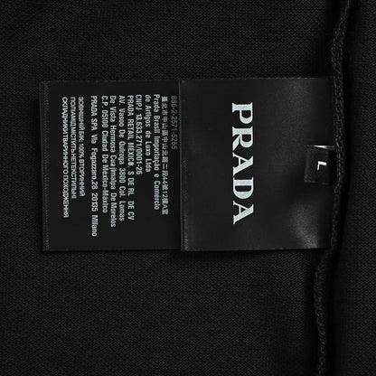 Prada embroidered logo collar striped Polo short sleeves