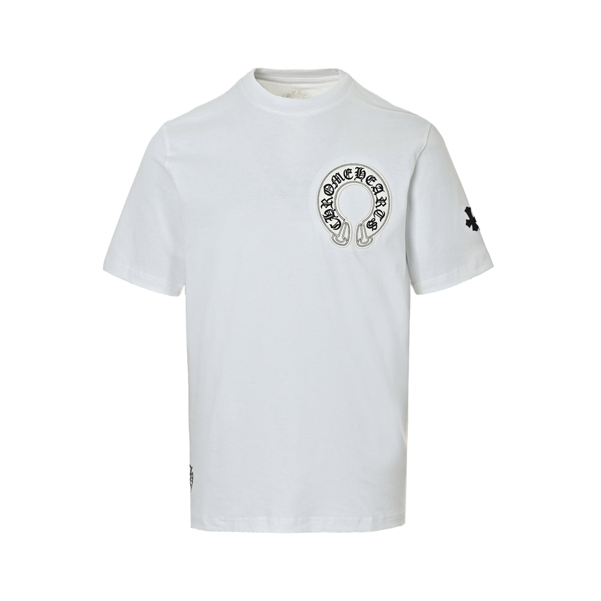 Chrome Hearts/Chrome Heart leather label horseshoe cross short sleeves