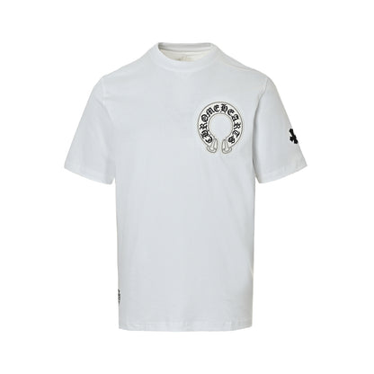Chrome Hearts/Chrome Heart leather label horseshoe cross short sleeves