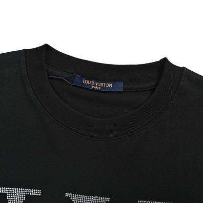 Louis Vuitton 26ss hot diamond large letters logo short sleeves