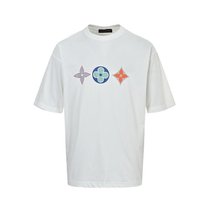 Louis Vuitton three-flower print short sleeves