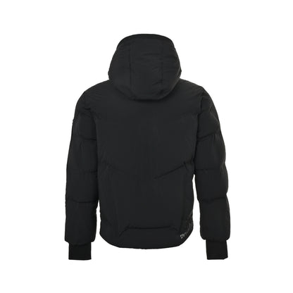 Moncle/Mask 25Fw arm silicone logo hooded down jacket