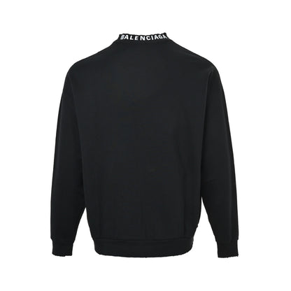 Balenciaga round neck sweatshirt with letter embroidery on the back neck