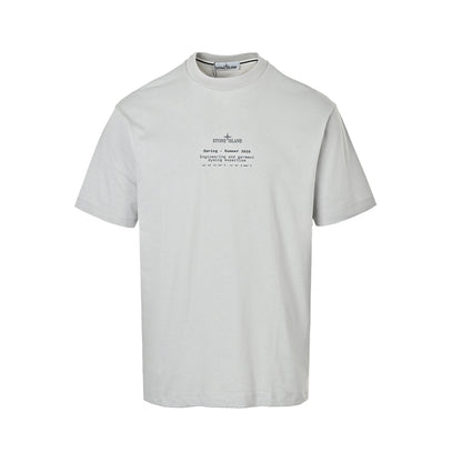 Stone Island Mottled Island Logo Printed Short Sleeves