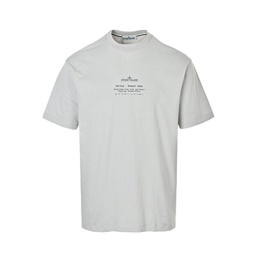Stone Island Mottled Island Logo Printed Short Sleeves