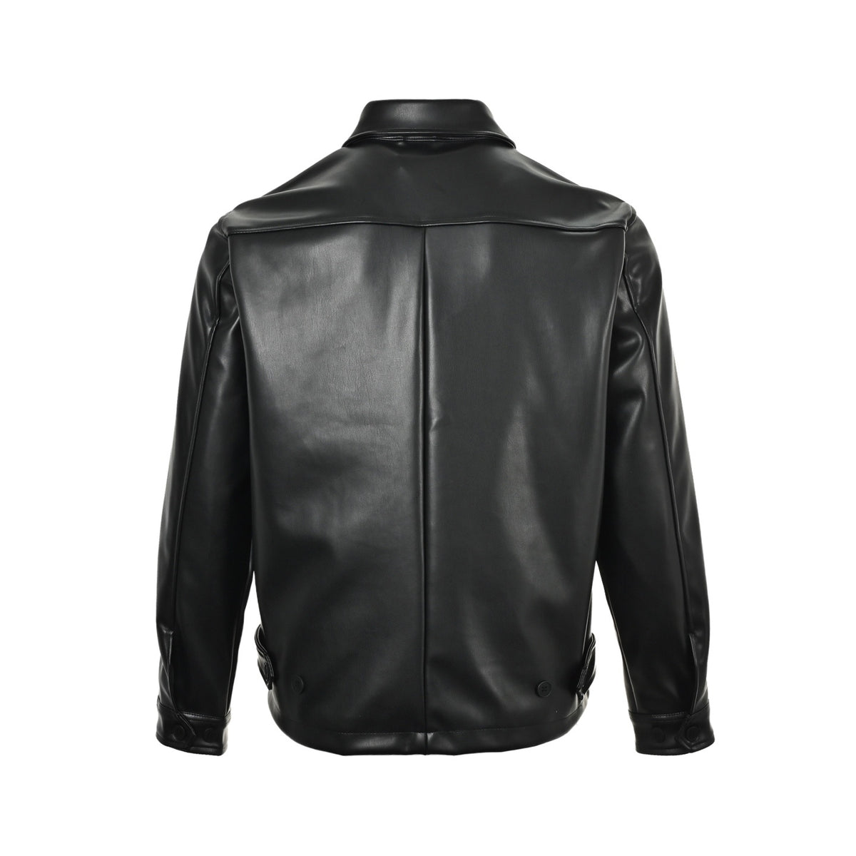 Ralph Lauren solid color leather jacket single