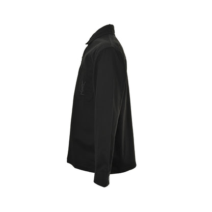 SaintLaurent/Saint Laurent pocket embroidered letter canvas shirt jacket