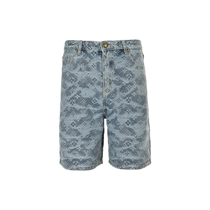 Louis Vuitton cloud old flower jacquard suit denim shorts