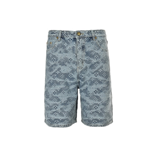 Louis Vuitton cloud old flower jacquard suit denim shorts