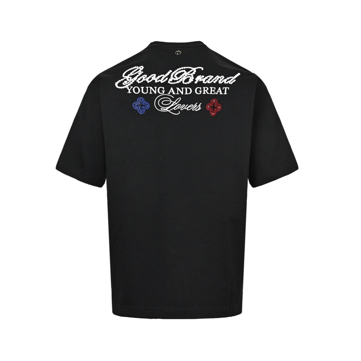 GOODBRAND 26ss contrasting color flower slogan hot rhinestone short sleeves