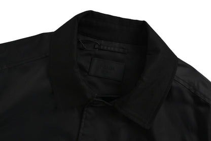 Prada spliced ​​flap pocket nylon jacket