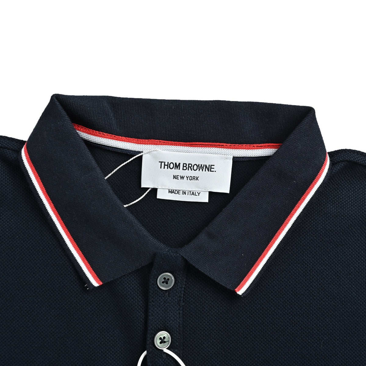 Thom Browne/Thom Brown three-color stripe Polo short sleeves