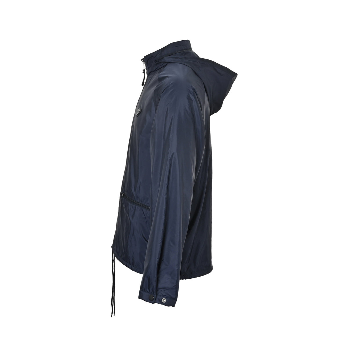 Prada regenerated nylon fleece horizontal zipper hooded jacket