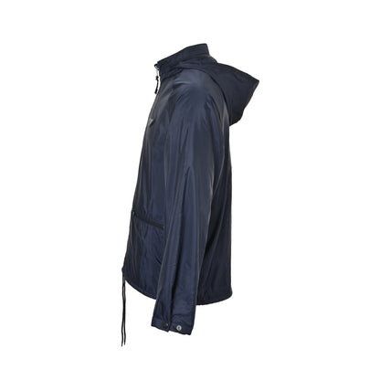 Prada regenerated nylon fleece horizontal zipper hooded jacket