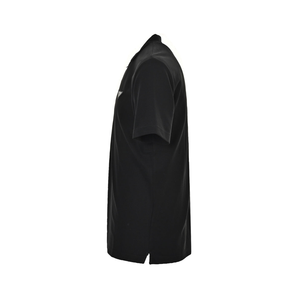 Prada 25ss triangle half zipper Polo short sleeves
