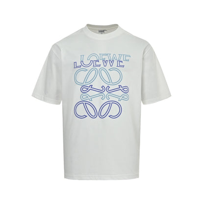 Loewe/Loewei Irregular Logo Contrast Color Foam Printed Short Sleeves