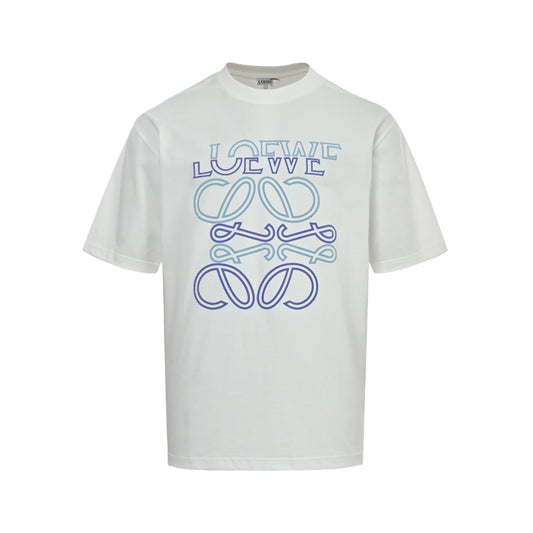 Loewe/Loewei Irregular Logo Contrast Color Foam Printed Short Sleeves