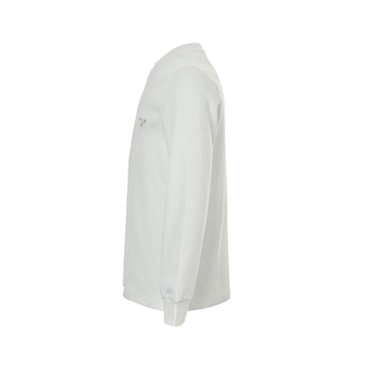Prada triangle logo back dark pattern embroidery long-sleeved T-shirt