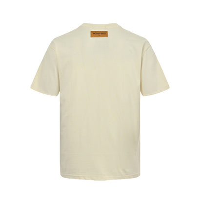 Louis Vuitton 24ss small blue flower embroidered letter short sleeves