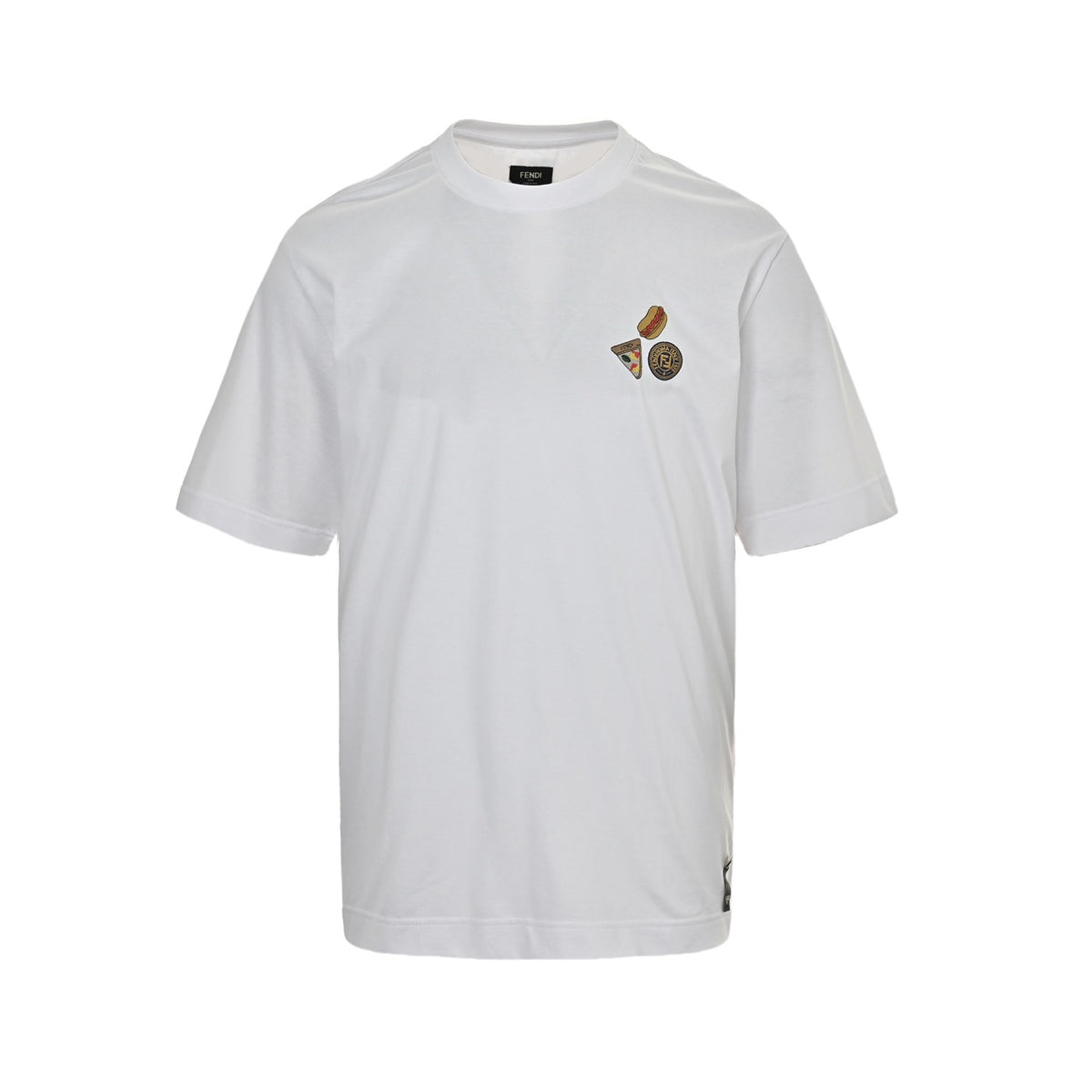 Fendi 25ss hot dog pizza badge embroidered short sleeves