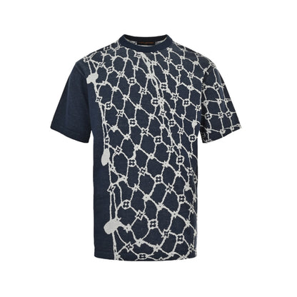 Louis Vuitton 24ss fishnet jacquard knitted short sleeves