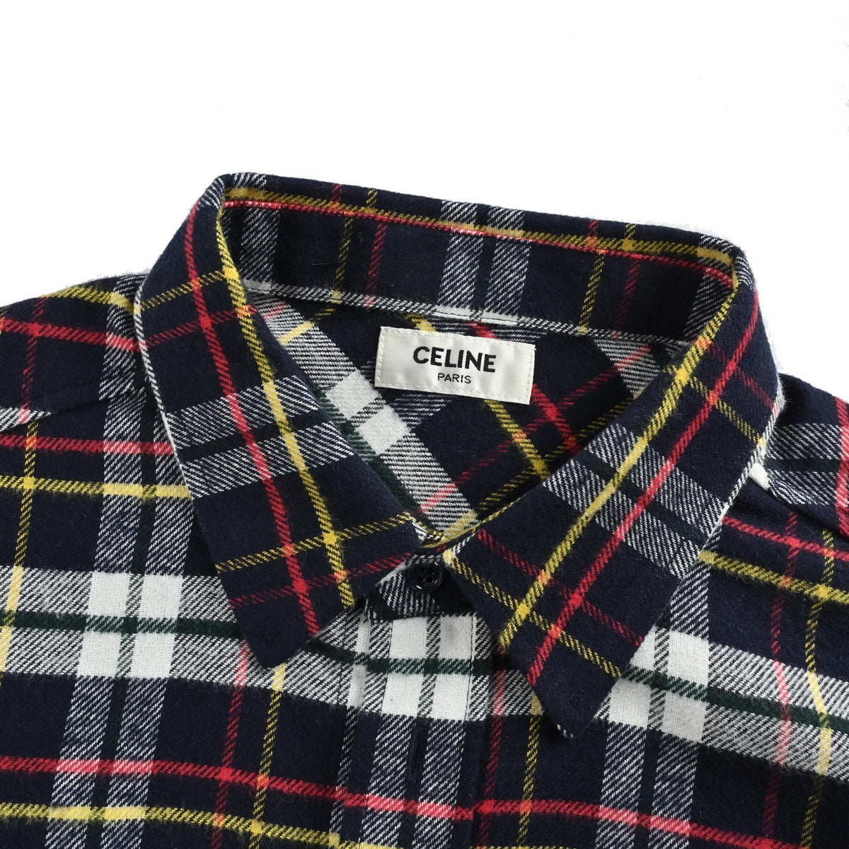 Celine Arc de Triomphe plaid long-sleeved shirt