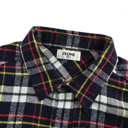 Celine Arc de Triomphe plaid long-sleeved shirt
