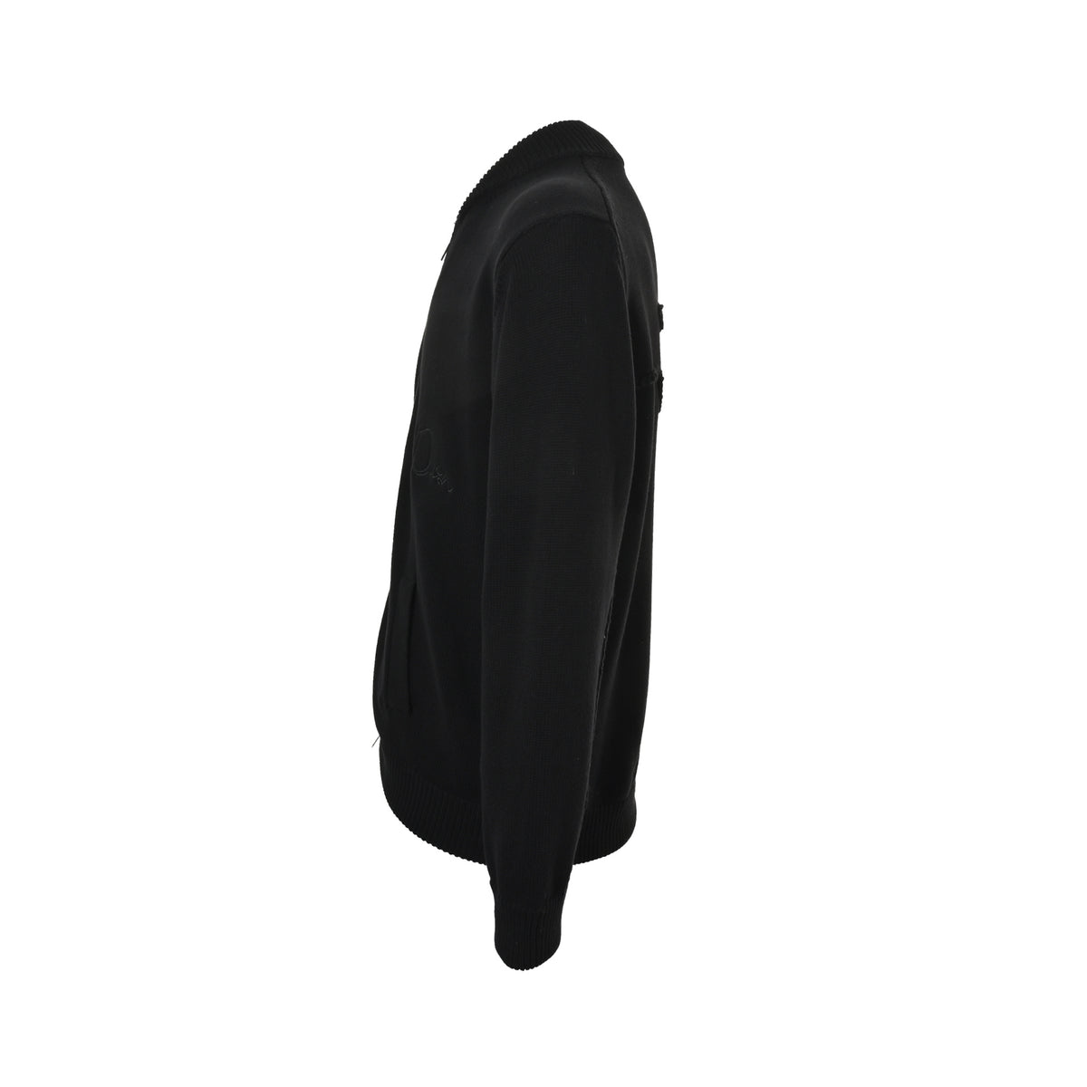 Dior signature letter embroidered zipper sweater jacket