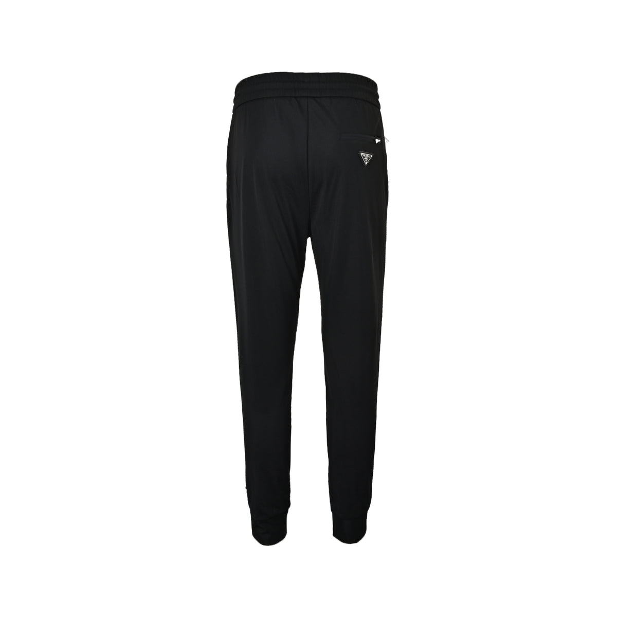 Prada circle embroidered back pocket triangle trousers