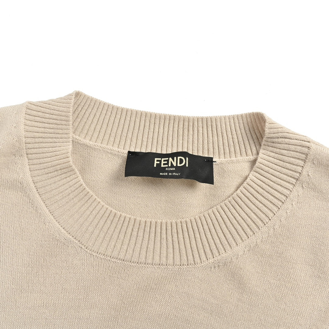 Fendi diagonal letter crew neck sweater