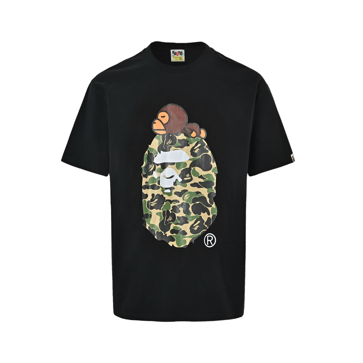 Bape camouflage ape head little monkey LOGO printed short sleeves
