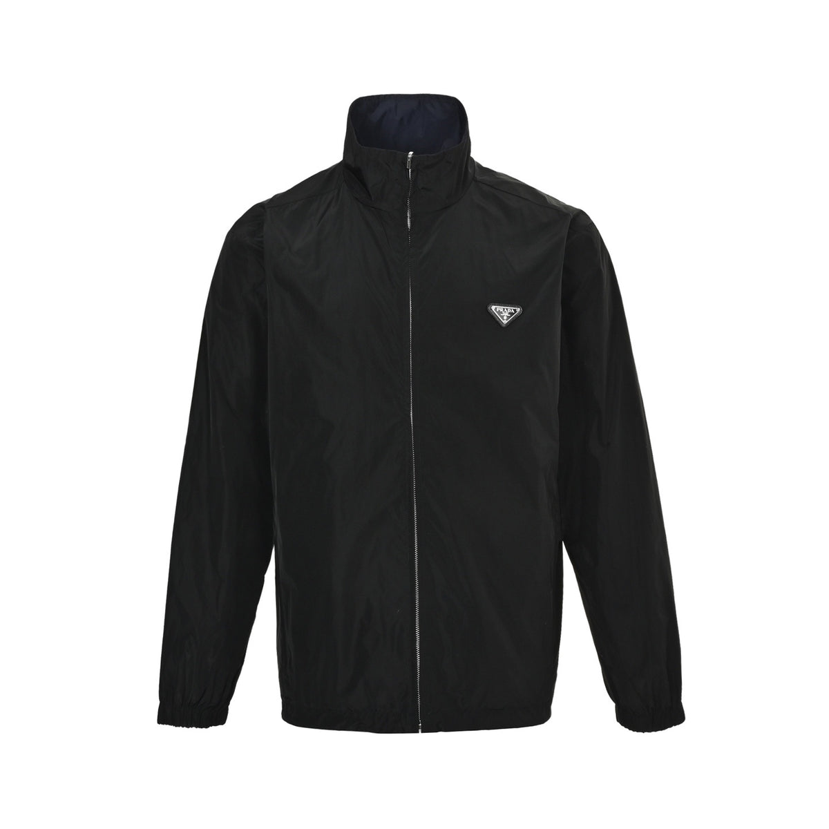 Prada regenerated nylon double-sided stand collar jacket