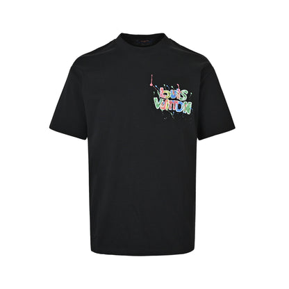 Louis Vuitton letter graffiti hand-painted short sleeves