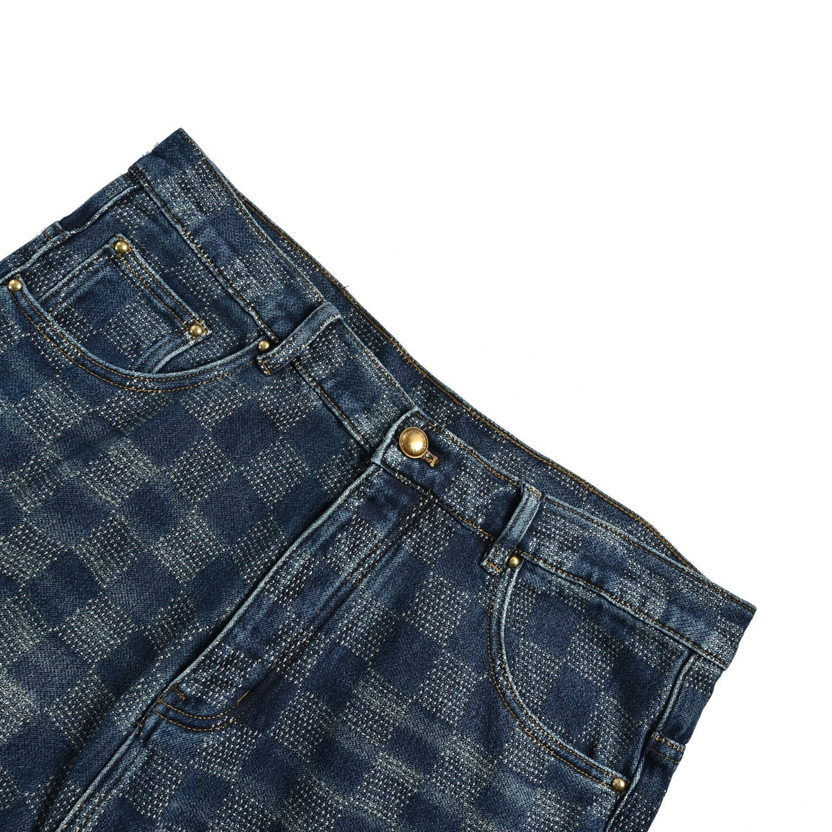 Louis Vuitton Damier checkerboard skateboard jeans
